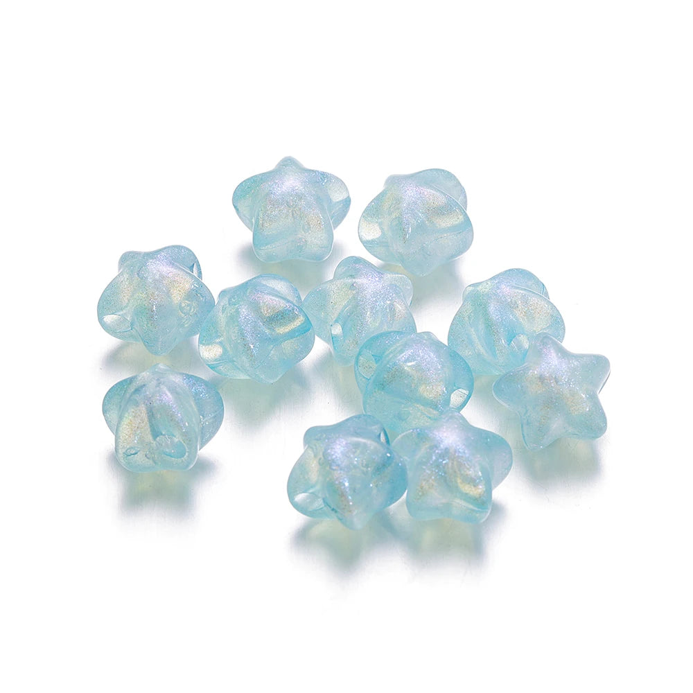 30Pcs/Lot Acrylic Transparent Five-pointed Star Spacer Loose Beads for DIY Necklace Bracelet Earring Jewelry Accessories