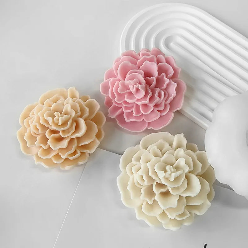 Silicone 3D Candle Molds DIY Lotus Flower Handmade Gifts Candle Soap Making Tools De Silicona Para Velas форма для свечей