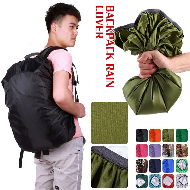 35-80L Outdoor Hiking Climbing Backpack Bag Waterproof Rain Cap Cover Case Folding Cycling Camping Drawstring Elastic Ultralight