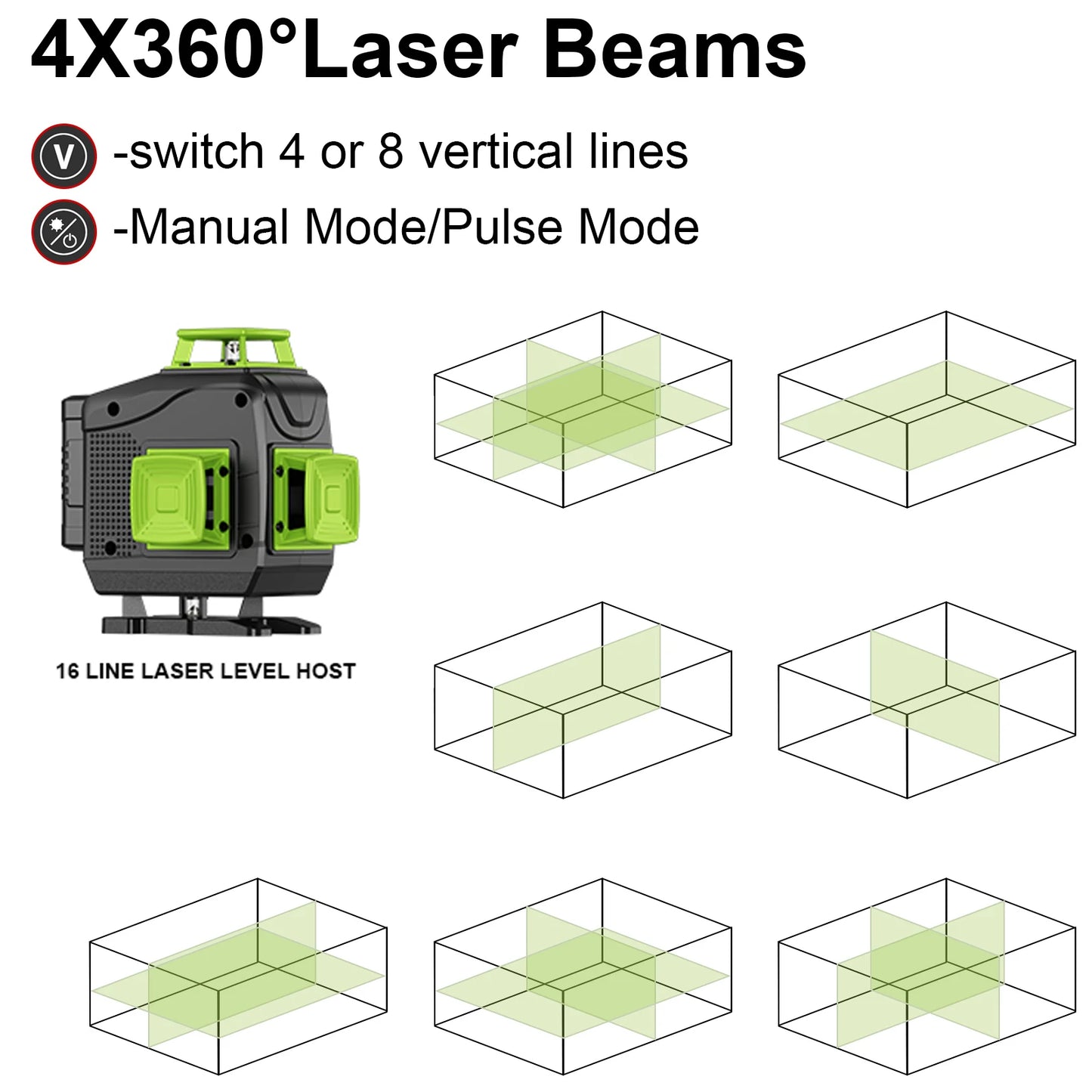 Lfine 4D 16 Lines 360°Self-leveling Laser Levels with Tripod and Suitcase Horizontal And Vertical Professional Laser Level Tool