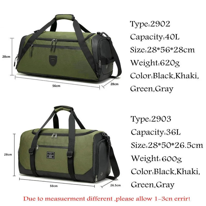 40L Sport Fitness Bag Dry Wet Separation Gym Bags for Men Women Outdoor Hiking Camping Travelling Yoga Fitness Bags