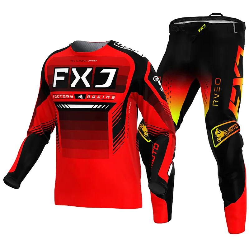 Motorcycle racing suit cross Mens Women'sMotocross Jersey Pant Kits Enduro MX MTB Off-road green red black pink yellow blue