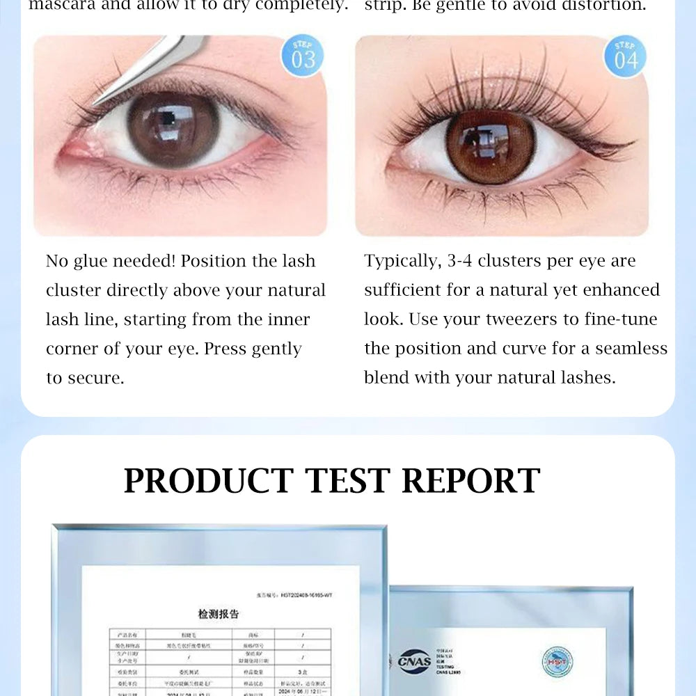 No Glue Needed Idol False Eyelashes Large Capacity 7-9mm Self Adhesive Eyelashes DIY Lash Extension Korean Makeup Cluster Lashes
