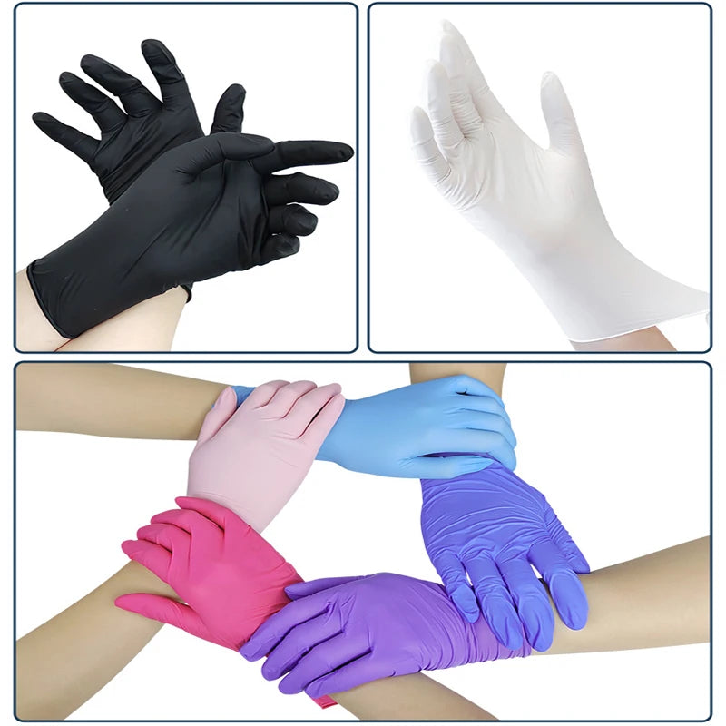 400/200/100/50/20PCS disposable nitrile gloves for household use, hairdressing, cleaning, dishwashing, and tattoo gloves ﻿