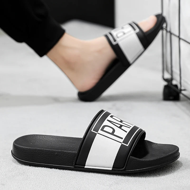 Summer Men Slippers Fashion Slides Street Outdoor Clogs Quick Dry Beach Sandals Flip Flops Casual Indoor Home Shoes Couple 36-46