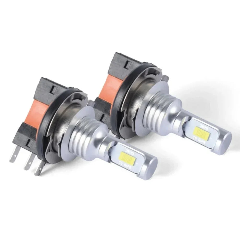 2Pcs H15 LED Bulb Headlight 3570 CSP Car Fog High Beam Day Driving Running Light 12V 6000K White Auto Lamp For VW Audi