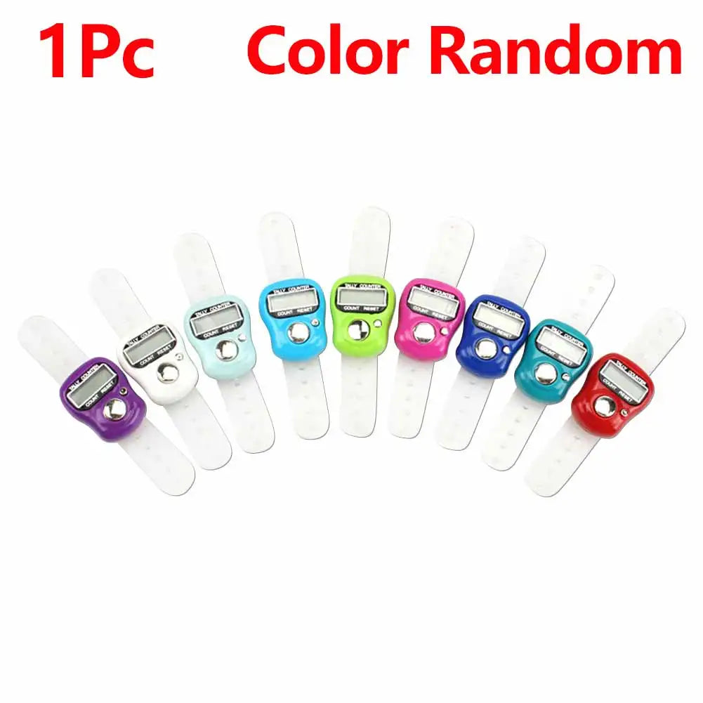 1-20Pcs Electronic Finger Counter Ring 5 Digital LED Electronic Handheld Tally Counter Clicker Counter Ring Color Random