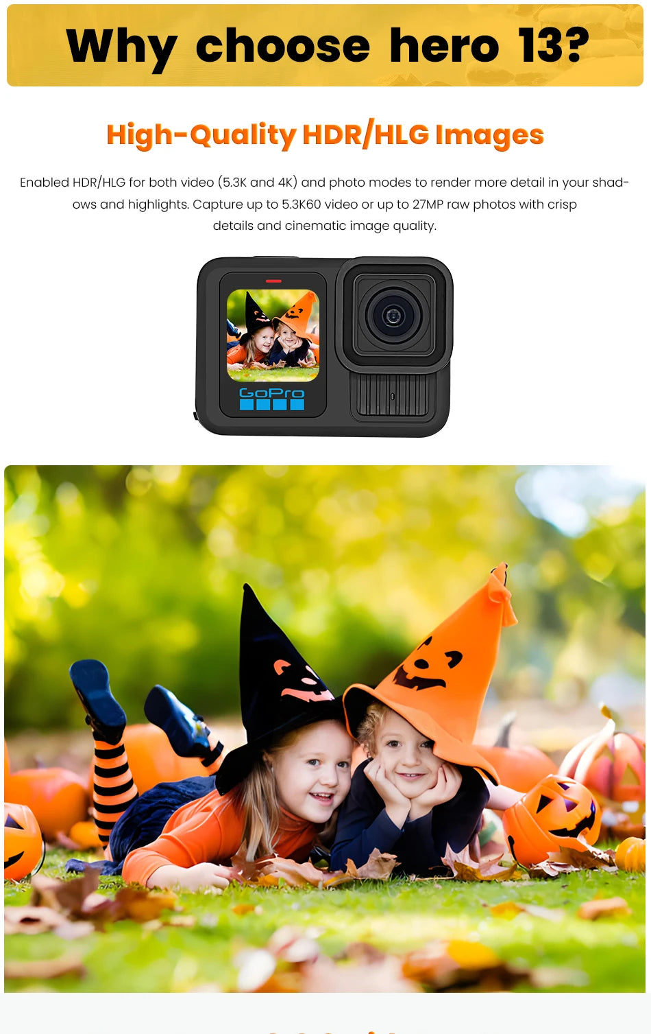 GoPro Hero 13 Black Sports Camera Waterproof and Anti Shake Cycling 5.3K Video Live Sports Camera