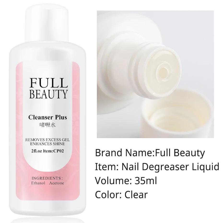 35ml Nail Liquid Slip Solution for Poly Nail Extension Gel Quick UV Builder Acrylic Gel Polish Degreaser Cleanser