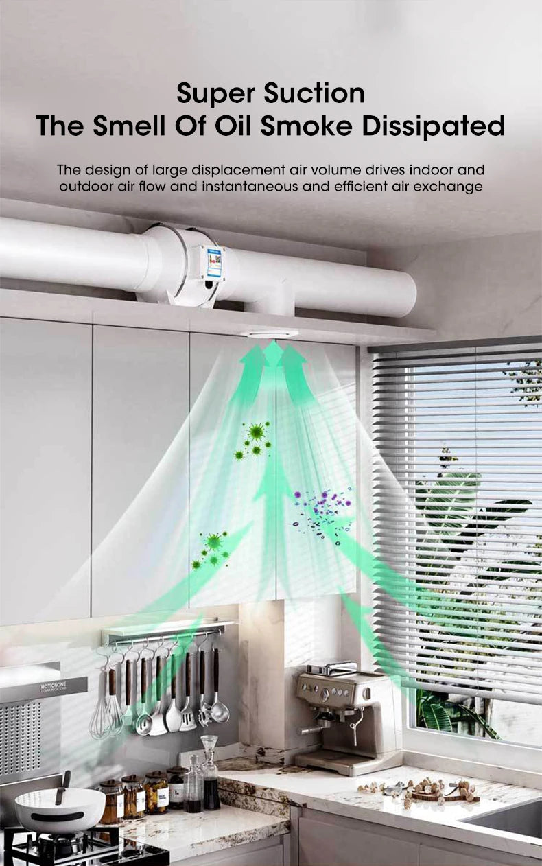 4 inch Exhaust Fan 220V EU Home Silent Inline Pipe Duct Fan Bathroom Extractor Ventilation Kitchen Toilet Wall Air Ventilator
