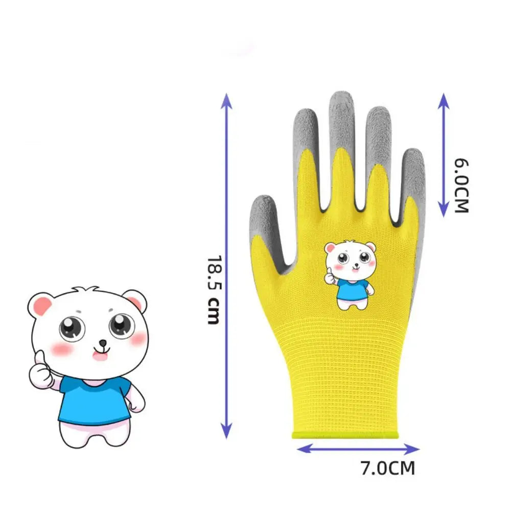Kids Durable Waterproof Garden Work Gloves Non-Slip Children Safety Yard Work Gloves Portable Garden Supplies Gardening Gloves