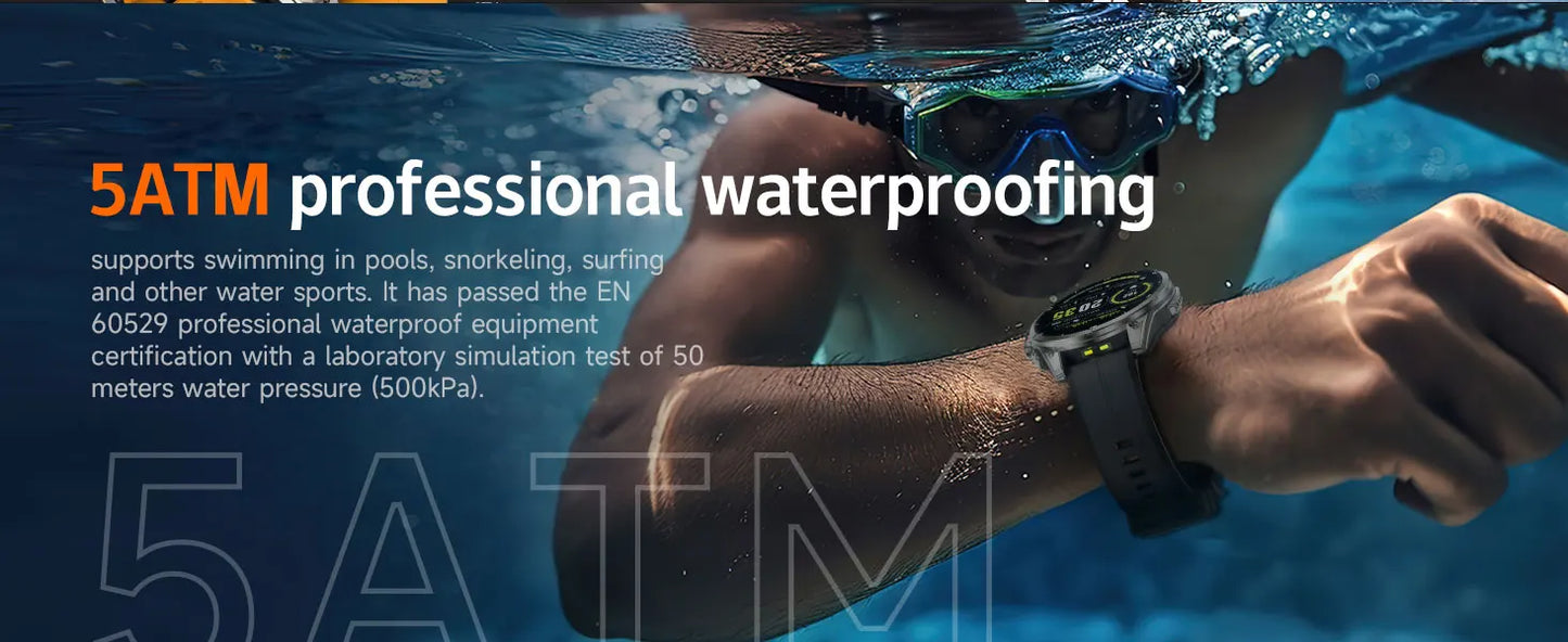 2025 New For Huawei GPS Smart Watch Men 466*466 AMOLED HD Precise GPS Compass BT Call Health Monitor IP69 Waterproof SWIM Watch