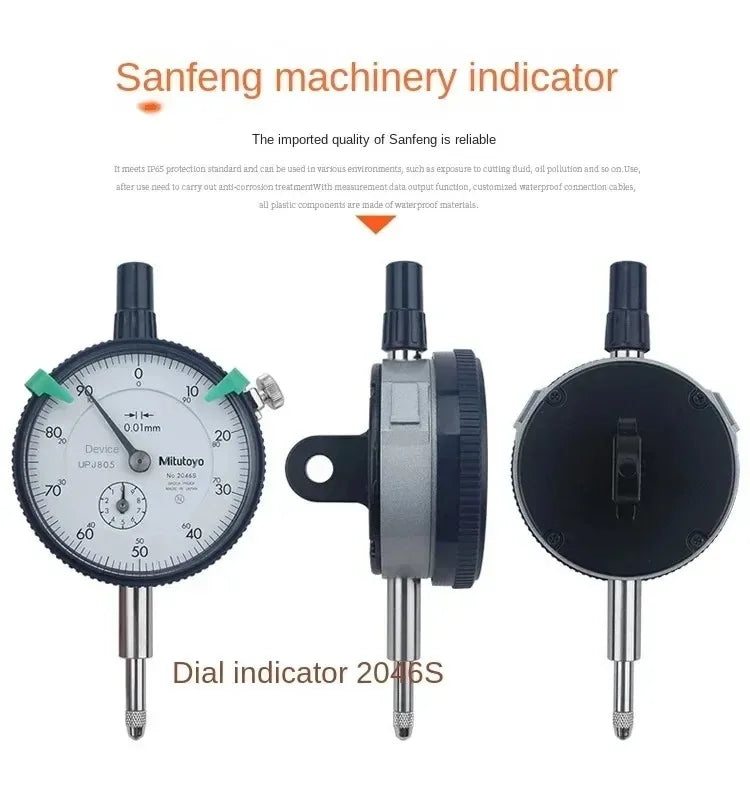 Mitutoyo Dial Indicator Standard Plunger 2046S 10mm Gauge Test Inspection Dial Gauge Standard Plunger Multimeter Tools Dial Gau
