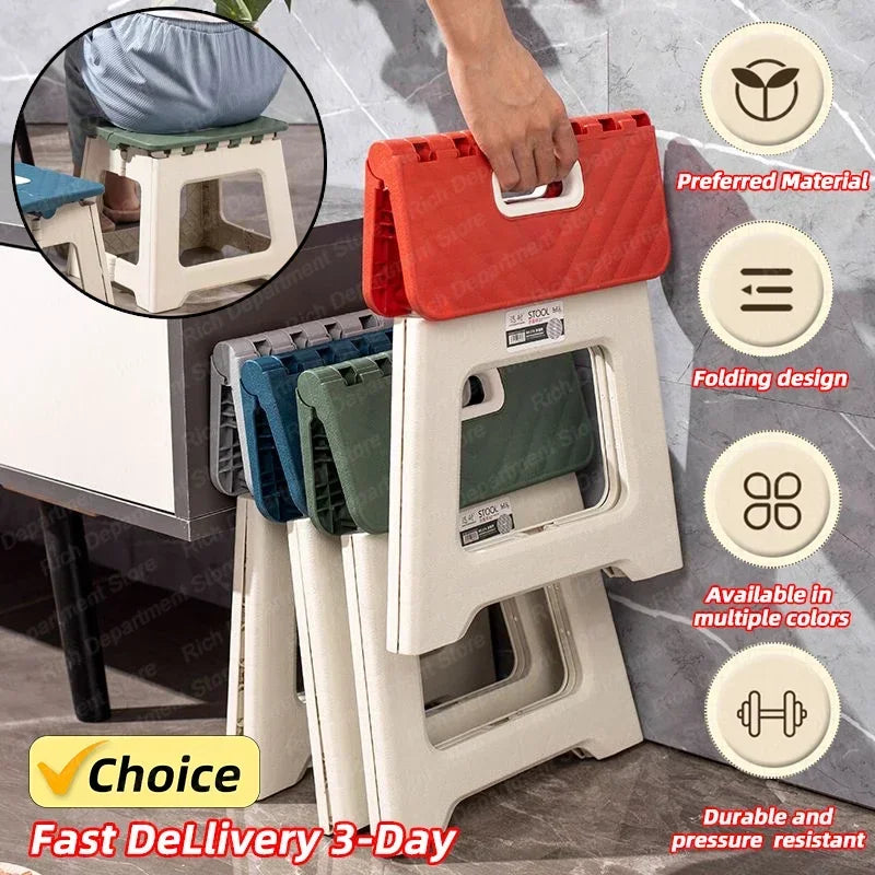 2024 Hot Netflix Thickened Folding Stool Mini Portable Outdoor Picnic Camping Chair Portable Bench Train Mat Stool Gifts