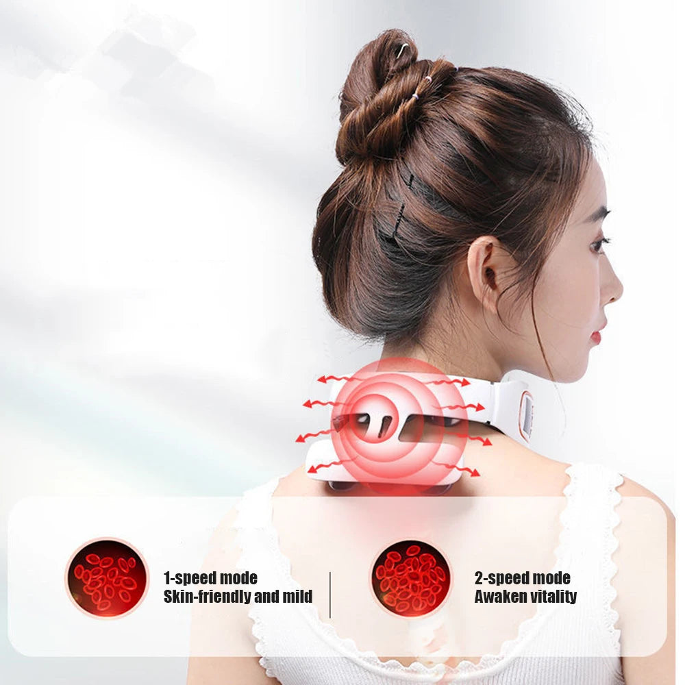 6 Head Cervical Massager Shoulder And Neck Massager Electric Pulse Household Intelligent Neck Protector Multifunctional Massage