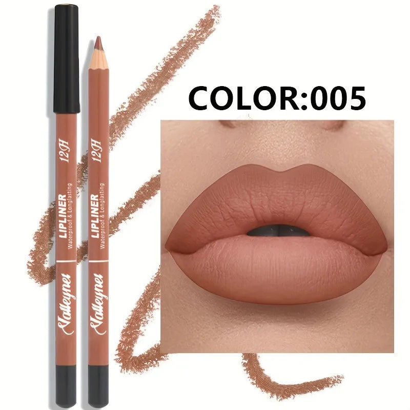 6 Color Velvet Matte Lip Liner Set - Long-Lasting Versatile Shades Longlasting Lip Makeup Berry, Brown, Pink Lip Pencil