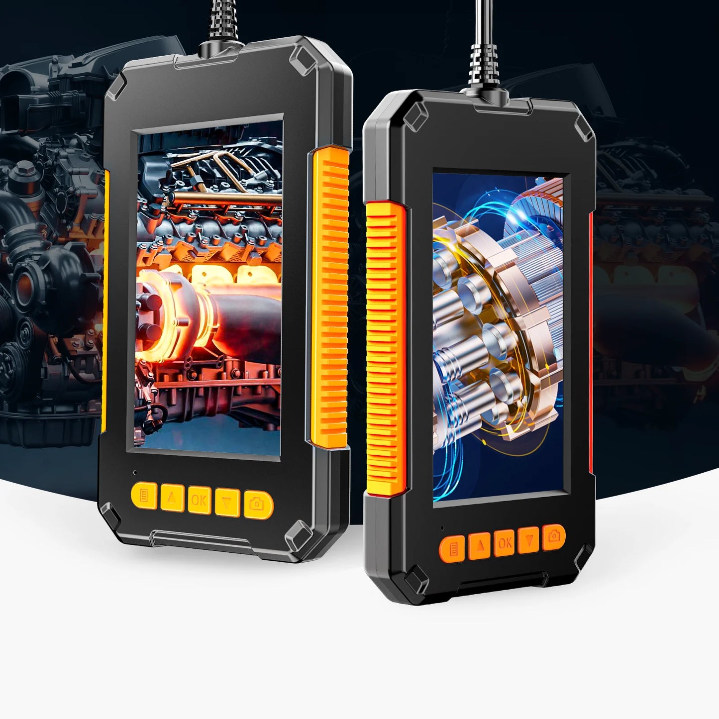 Industrial Endoscope Camera 1080P 4.3 "Single Dual Lens HD1080P Car Inspection Borescope Supports Photo Snap and Video Recording