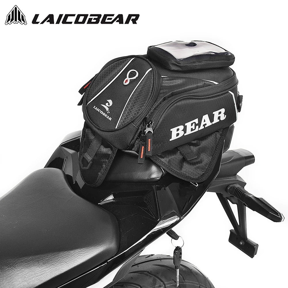 2023 New Strong Magnetic Motorcycle Tank Bags Mobile Phone Navigation Motorbike Oil Tank Bag  Bigger Window Fixed Straps