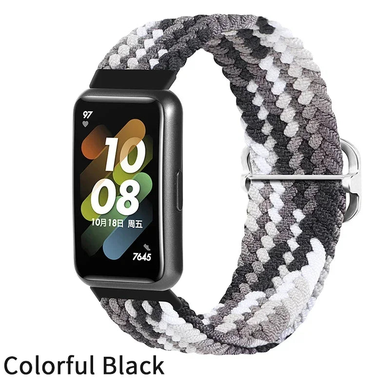 Strap For Huawei Band 7 Adjustable Elastic Nylon Braided Strap Men Women Replacement Bracelet Wristband For Huawei Band 7