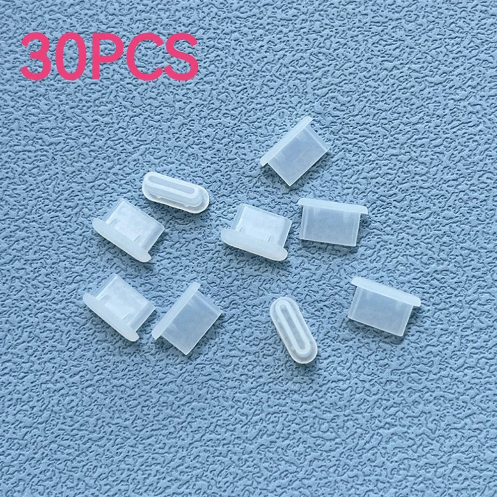 10/30/50PCS Type-C Silicone Dust Plugs Phone USB Charging Port Protector Cover Type C Anti-dust Cap for Samsung Xiaomi Huawei