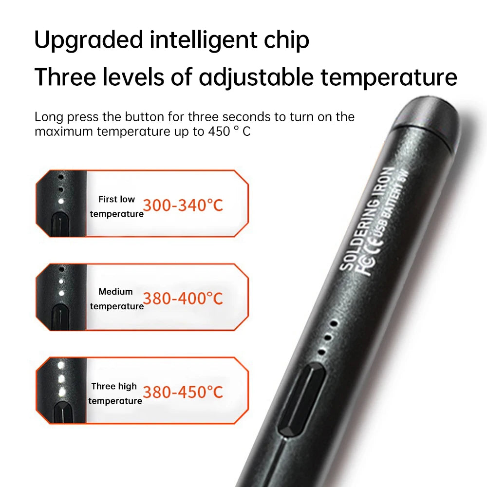 USB Soldering Iron Set Mini Digital Electric Soldering Iron Kit Type-C Interface Adjustable Temperature Solder Welding Iron Tool