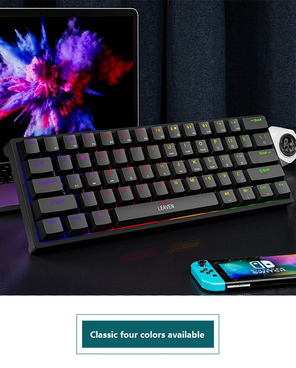 K620 Mini Backlit RGB Gaming Mechanical Keyboard Gamer Mechanic Kit 60 Percent DIY Custom PBT Keycap Hotswap Pink White USB PC