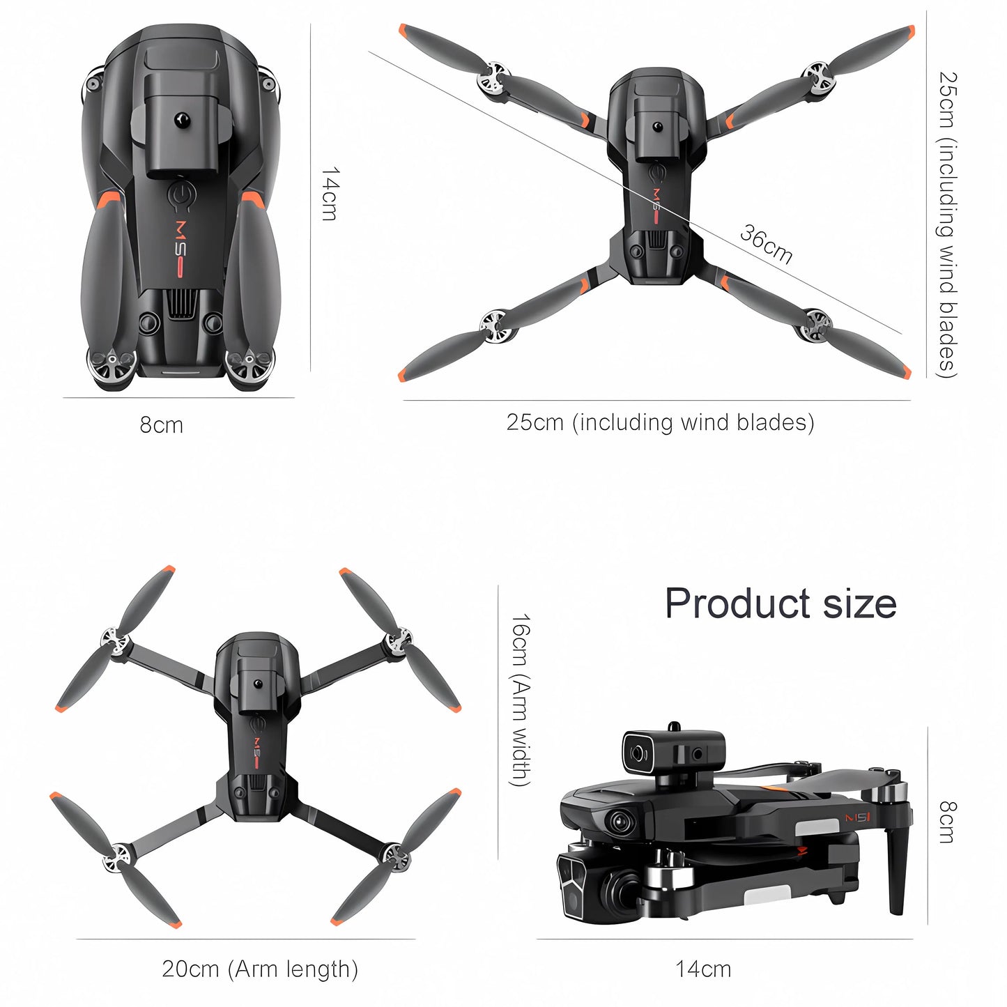 M1S Drone 8K Professional Triple Camera Obstacle Avoidance Aerial Foldable RC Quadcopter Drone Brushless Motor
