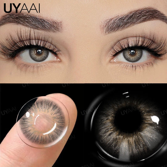 UYAAI 1 Pair Brown Natural Colored Eye Lenses Gray Fashion Lenses Blue Eye Lens Green High Quality Cosmetics Color Contacts