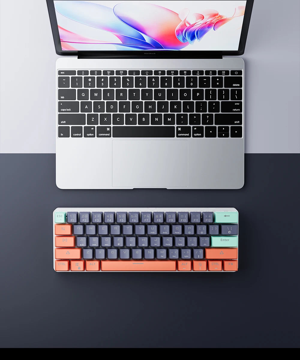 MUCAI 61 key mechanical keyboard mini portable practical red axis wired hot swappable RGB cool effect