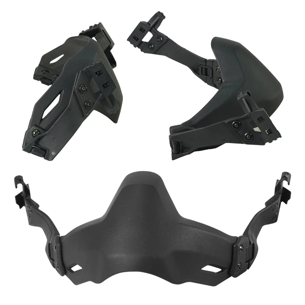 BOOIU Tactical Helmet Masks Half Face Suitable For Fast Rail Helmet Folding Nylon Mask Fit Face Airsoft Protective Helmet Masks