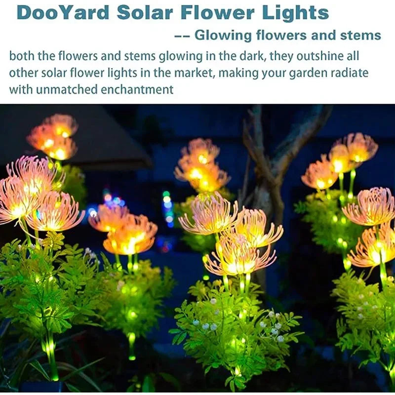 Solar Garden Lawn Lights LED Flower Lamp Outdoor Glowing Flower Decorations Yard Waterproof for Driveway Landscape Decoration