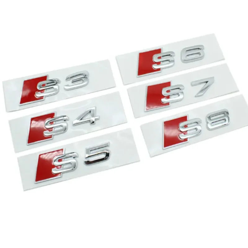 Car Rear Trunk Emblem Logo Badge Sticker for audi S3 S4 S5 S6 S7 S8 Letter Number Emblem Sport S-Klasse Umbau