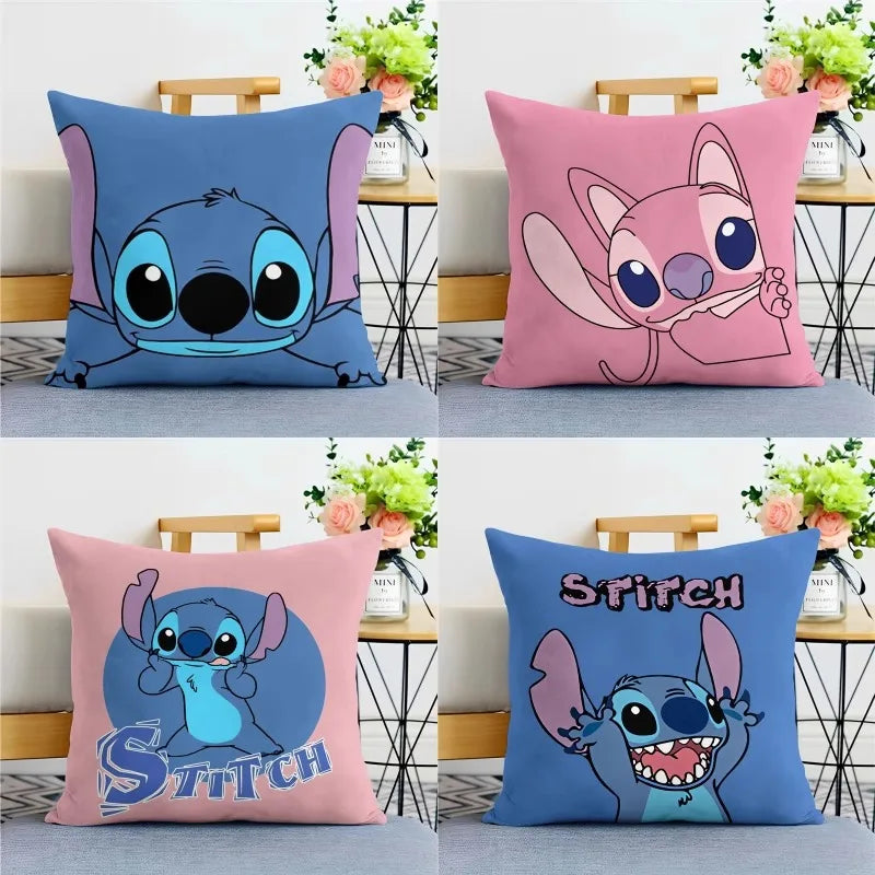 Stitch pillowcase cute cartoon anime peripheralsBedroom Sofa Decorative Cushion Cover With Zipper Soft Cushion Cover