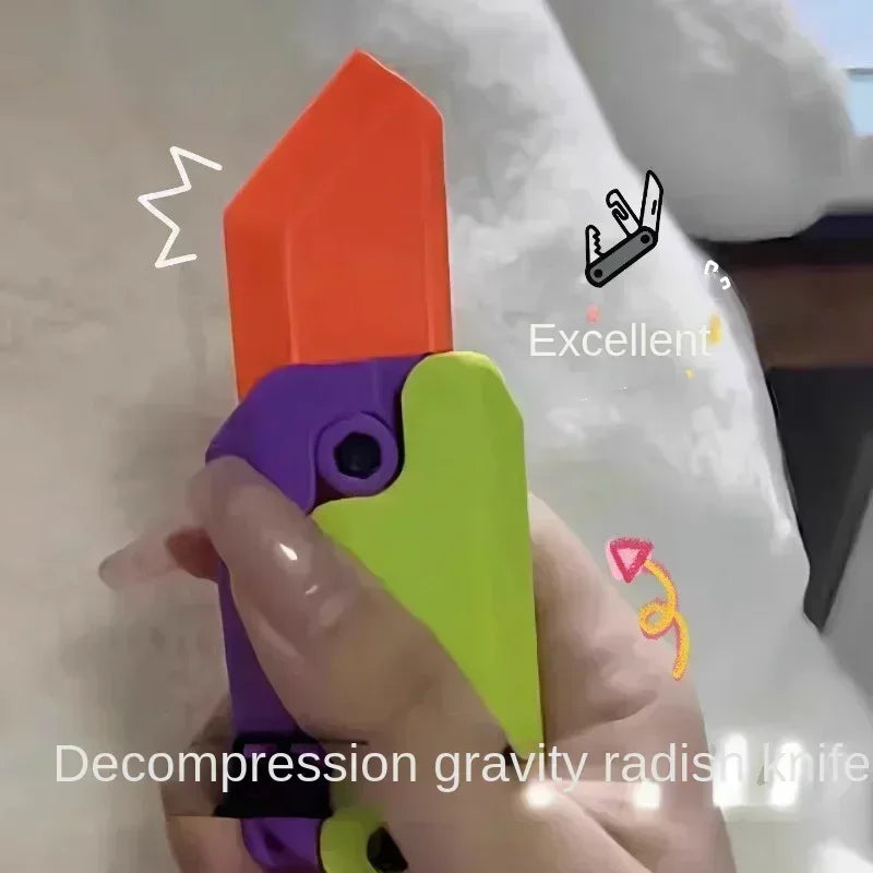 3D Gravity Radish Knife Decompression Toy Q Version Super Cute Healing Knife Children's Toy Christmas Gift
