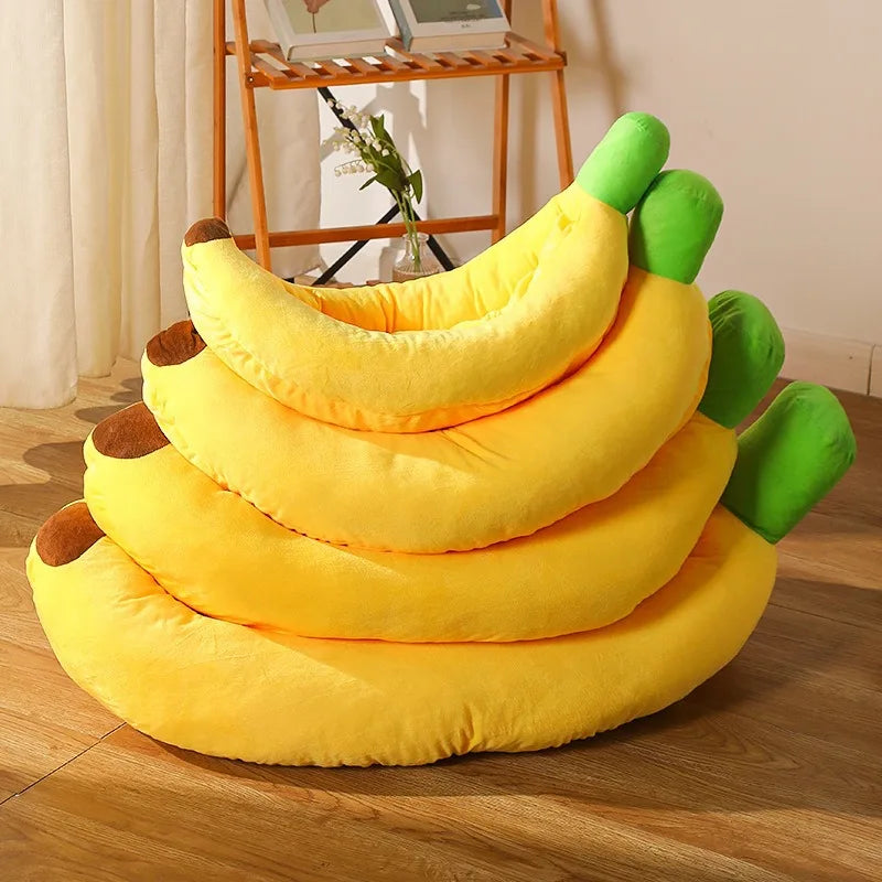 Creative Banana Bed, Cat Bed, Boat-shaped Dog Bed Pad, Detachable and Washable, Warm Pet Bed for All Four Seasons
