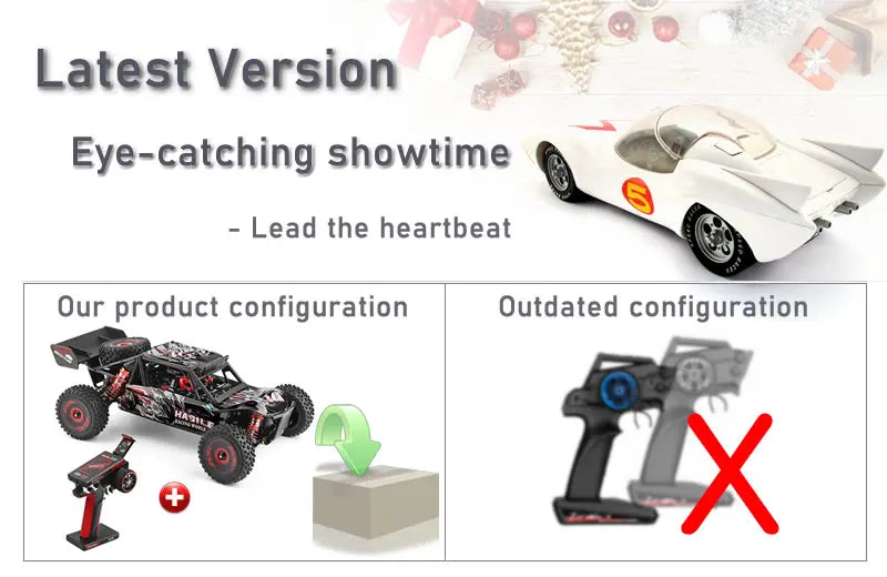 WLtoys 124016 V8 V2 1:12 4WD RC Racing Car High-Speed Brushless Motor Off-Road One Hand Remote Control Drift Climbing Kids Toys