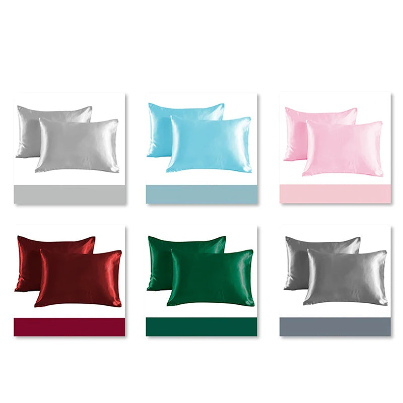 Simulated Silk Pillowcases Silky Satin Hair Beauty Pillow Cases Comfortable Pillow Case Home Bedding Pillow Cases Cover
