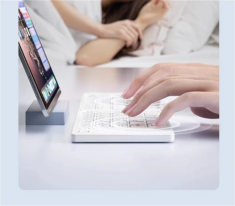 MINGCVIL Mini Foldable Wireless Keyboard Slim Portable Bluetooth Keyboard Rechargeable Folding Keyboard for IOS Windows Android
