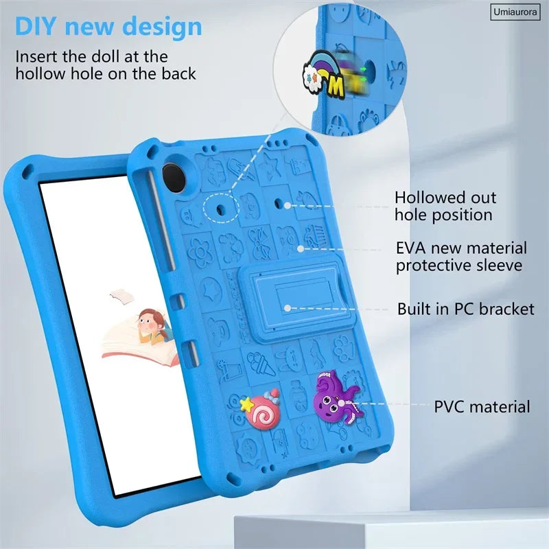 For Samsung Tab S5E S6 Lite 10.4" A7 A8 A9+ A11 Plus SM-X230 SM-X210 X130 T500 T510 Shockproof Stand Strap Tablet Case EVA Funda