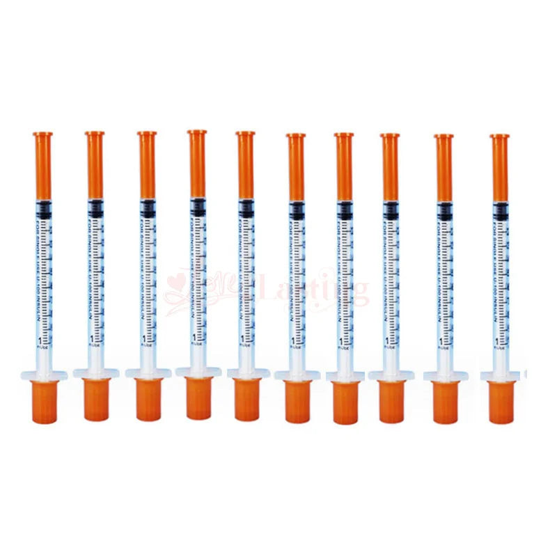 50Pcs/Pack 1ML Syringe with 30G 13mm (8Mm Long) Lab Supplies Farm Animal Cattle Sheep Horses Cat Dog Pet Syringes Liquid Tattoo