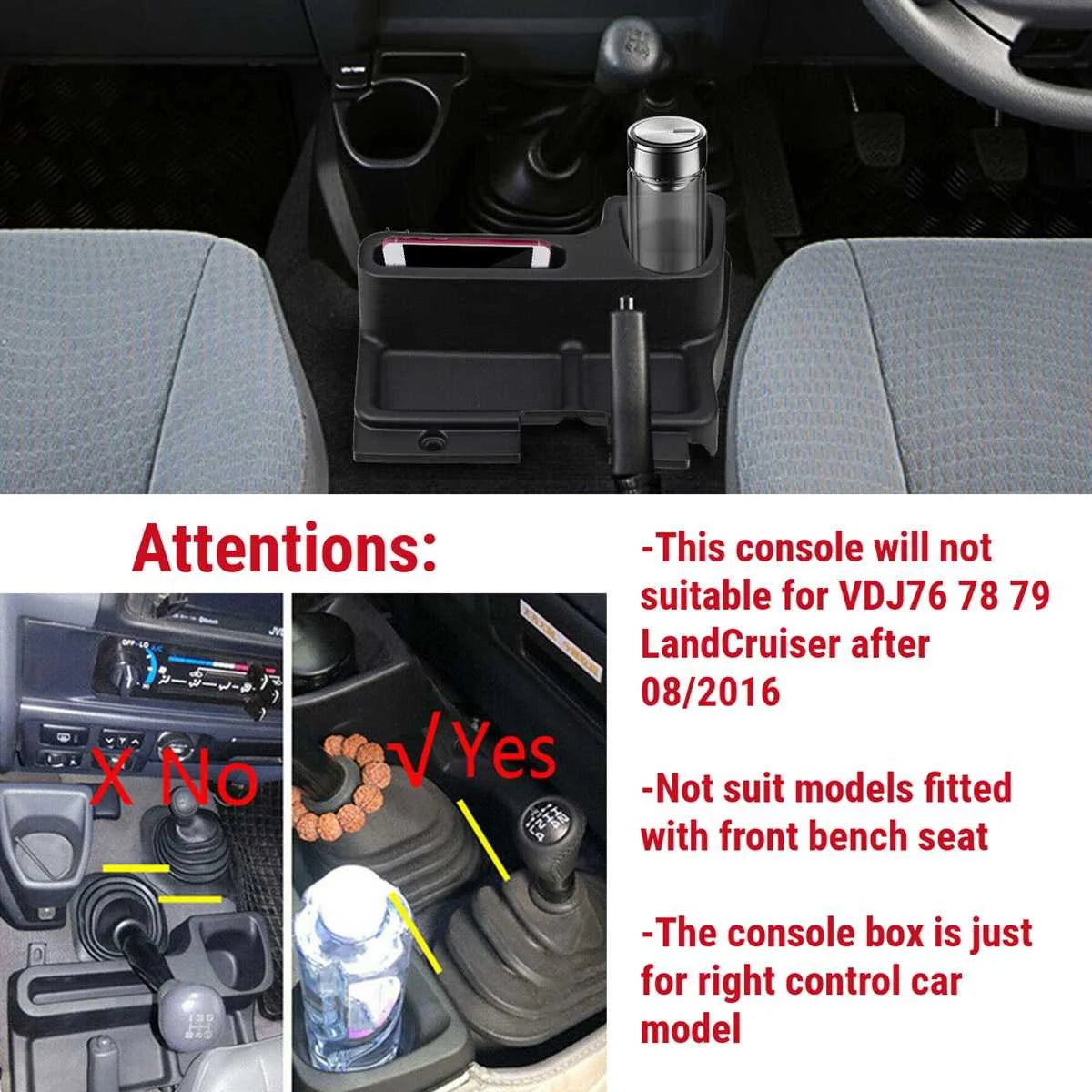 Centre Console Armrest Box Storage Tray Insert Box For Toyota Land Cruiser LC70 LC71 LC76 LC79 Stowing Tidying Orginizer Box