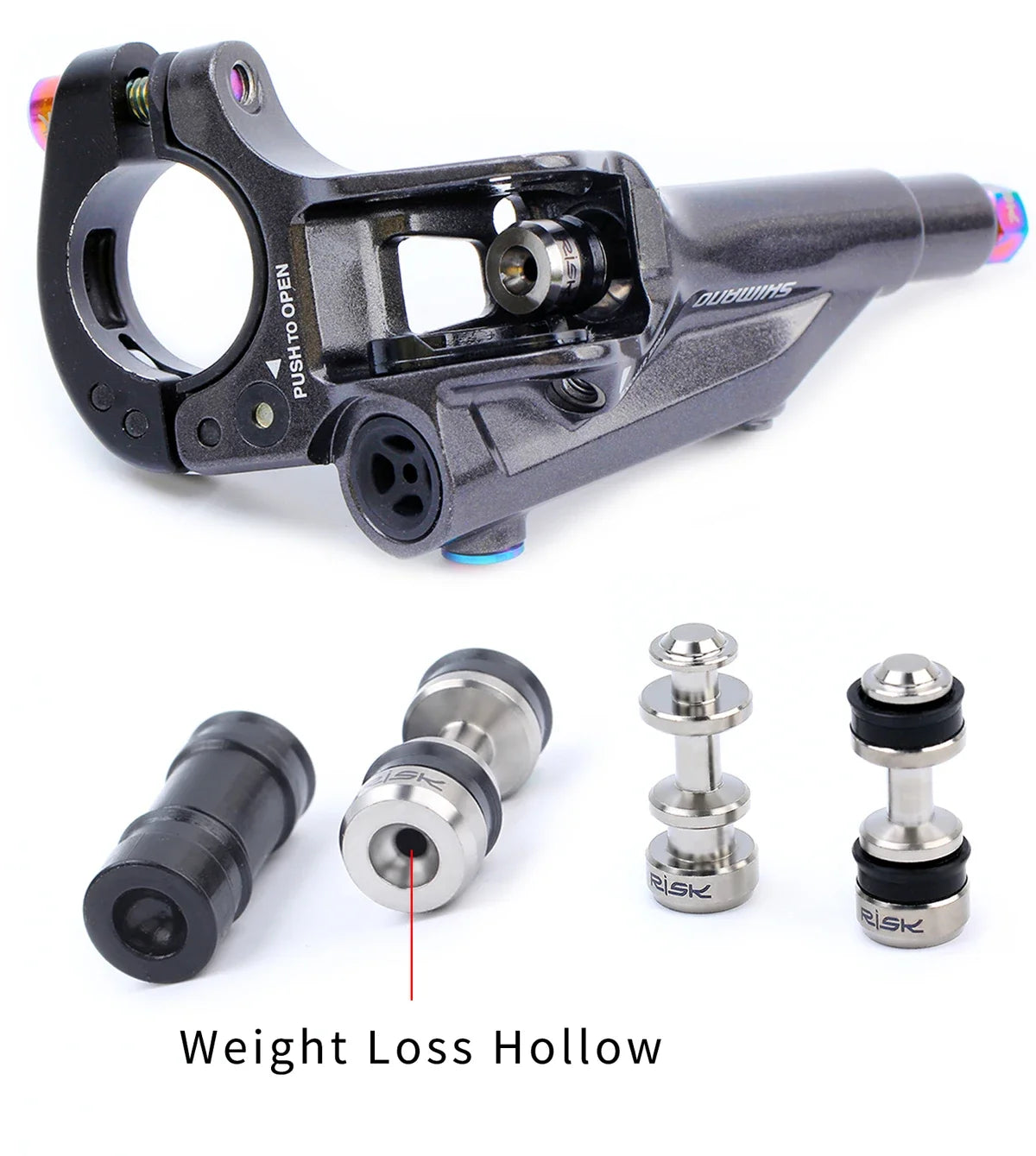 Risk Bike Titanium Alloy Brake Lever Piston Rod, Oil Disc Brake Piston Rod Sealing Ring Repair Parts,For XT M785 M8000 SLX M7000