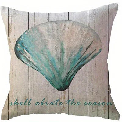 Home Decor Seashells & Seahorses Ocean-Printed Cushion Covers Pattern Cushion Cover Suitable for Sofa Bedroom Car Pillow Cover