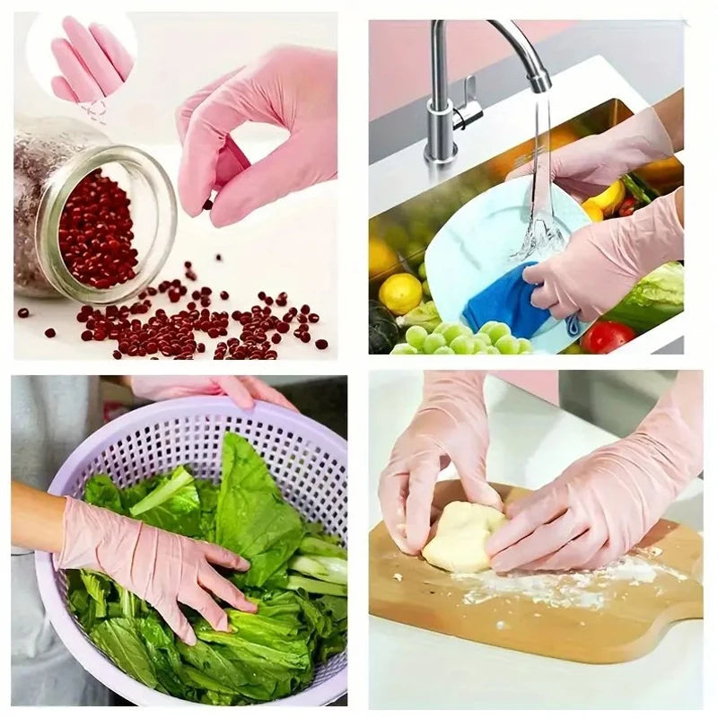 400/200/100/50/20PCS disposable nitrile gloves for household use, hairdressing, cleaning, dishwashing, and tattoo gloves ﻿
