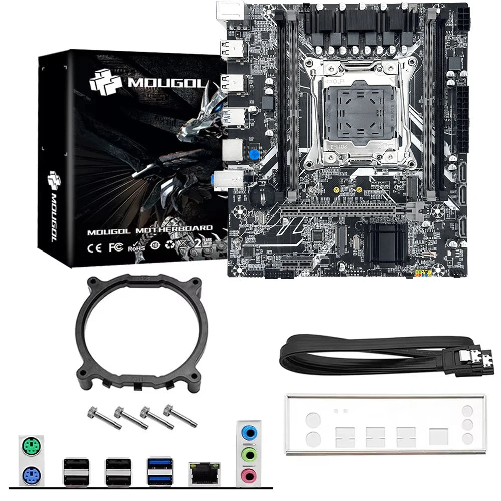 MOUGOL New X99 Gaming Motherboard USB3.0 Supports M.2 NVME SSD Dual Channel DDR4 ECC Memory LGA2011-3 for Desktop Computer Combo