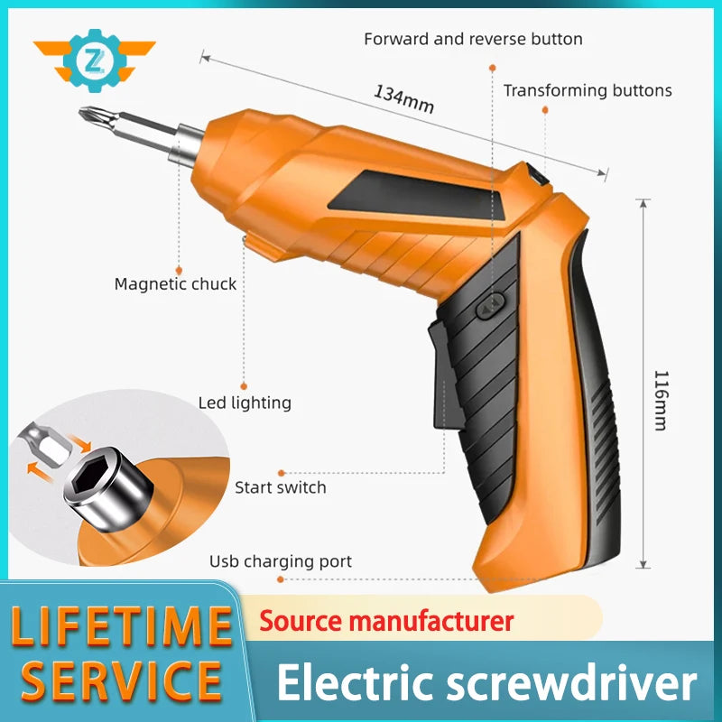 Rechargeable Electric Screwdriver Mini Drill Household Multifunctional Automatic Screwdriver Tool for DIY Projects Home Use
