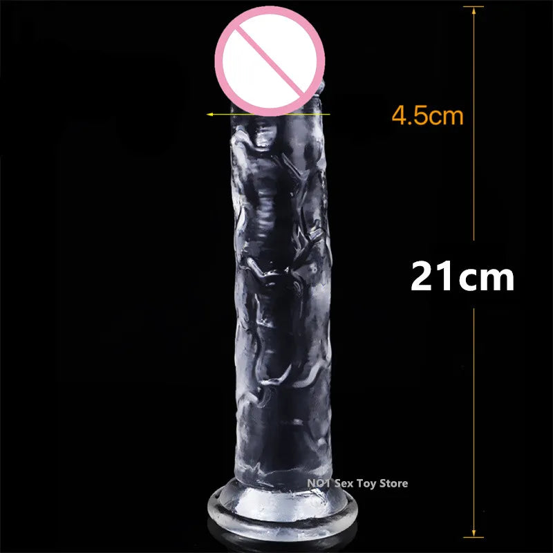 New 1PC 25cm Sex Toys For Women Men Jelly Realistic Dildos With Super Strong Suction Cup Artificial Penis G-spot Simulation 2#