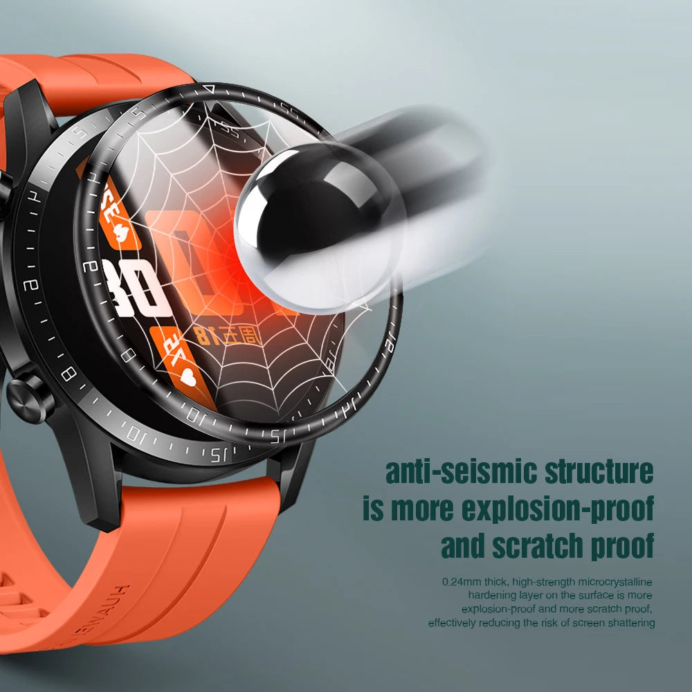 3pcs 3D Protective Film for Huawei Watch GT2 46 42mm HD Clear Screen Protector for Huawei GT2 Smart Watch Soft Film (Not Glass)