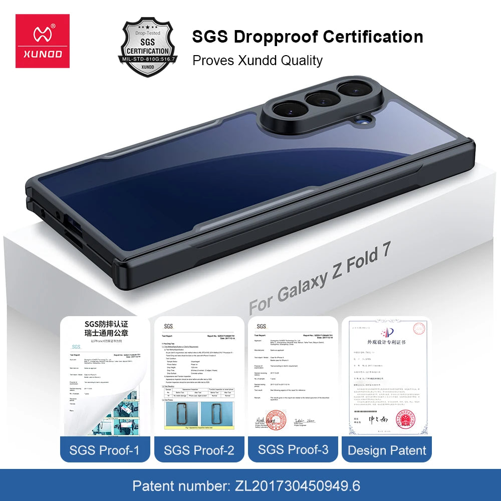 Xundd For Samsung Galaxy Z Fold 7 6 5 4 3 Case Hinge Coverage Protection Built-in Screen Protector Phone Cover For 폴드 7 케이스