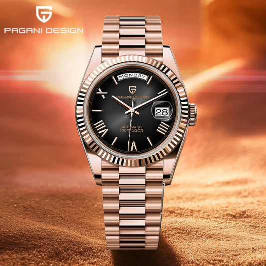 2025 New PAGANI DESIGN DD40 Luxury Rose Gold Automatic Watch For Men Mechanical Watches AR Sapphire Glass Date Wrist watch Men